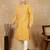 Mustard cotton embroidered kurta pajama for mens