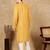 Mustard cotton embroidered kurta pajama for mens