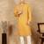 Mustard cotton embroidered kurta pajama for mens