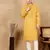 Mustard cotton embroidered kurta pajama for mens