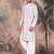 Voilet cotton printed kurta pajama for mens