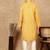 Mustard cotton embroidered kurta pajama for mens