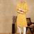 Mustard cotton embroidered kurta pajama for mens