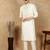 Off white cotton embroidered kurta pajama for mens