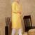 Yellow cotton embroidered kurta pajama for mens