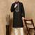 Black cotton embroidered kurta pajama for mens