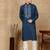 Blue cotton embroidered kurta pajama for mens