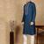 Blue cotton embroidered kurta pajama for mens