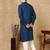 Blue cotton embroidered kurta pajama for mens