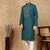 Firozi cotton embroidered kurta pajama for mens