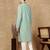 Green cotton embroidered kurta pajama for mens
