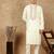 Off white cotton embroidered kurta pajama for mens