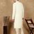 Off white cotton embroidered kurta pajama for mens