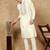 Off white cotton embroidered kurta pajama for mens