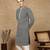 Black silk embroidered kurta pajama for mens