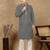 Black silk embroidered kurta pajama for mens