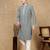 Firozi silk embroidered kurta pajama for mens