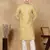 Yellow silk embroidered kurta pajama for mens