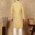 Yellow silk embroidered kurta pajama for mens
