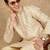 Deep beige jaquard floral kurta pajama for mens