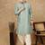 Parrot green jaquard floral kurta pajama for mens