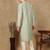 Green polysilk sequins kurta pajama for mens