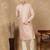 Light pink polysilk sequins kurta pajama for mens