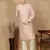 Light pink polysilk sequins kurta pajama for mens