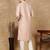 Light pink polysilk sequins kurta pajama for mens