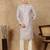 Mauve polysilk sequins kurta pajama for mens