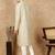 Beige silk blend sequins kurta pajama for mens