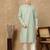 Green silk blend sequins kurta pajama for mens