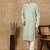 Green silk blend sequins kurta pajama for mens