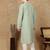 Green silk blend sequins kurta pajama for mens