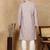 Mauve silk blend sequins kurta pajama for mens