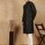 Black silk blend sequins kurta pajama for mens