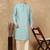 Sea green silk blend sequins kurta pajama for mens