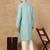 Sea green silk blend sequins kurta pajama for mens