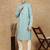 Sea green silk blend sequins kurta pajama for mens