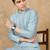 blue silk blend sequins kurta pajama for mens