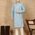 blue silk blend sequins kurta pajama for mens