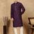 Purple silk blend sequins kurta pajama for mens