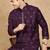 Purple silk blend sequins kurta pajama for mens