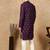 Purple silk blend sequins kurta pajama for mens