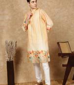Multi cotton printed kurta pajama for mens