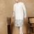 Off white cotton floral kurta pajama for mens