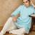 blue rayon floral kurta pajama for mens