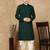 Deep green rayon floral kurta pajama for mens