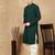 Deep green rayon floral kurta pajama for mens