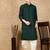 Deep green rayon floral kurta pajama for mens